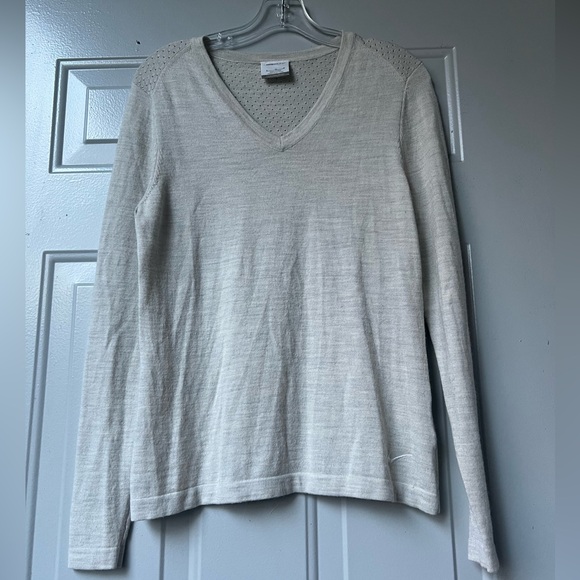 Nike Golf Vneck Merino Wool beige sweater size Medium - Picture 7 of 7